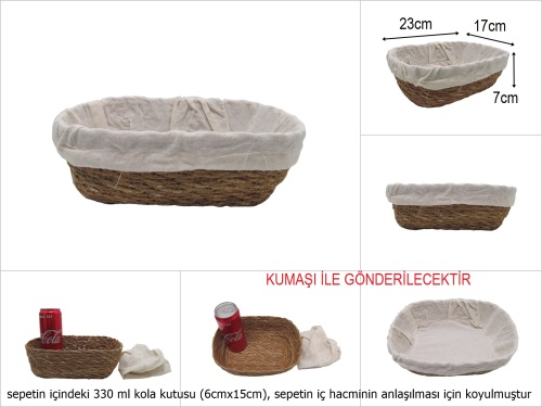 sd52099 bezli dikdörtgen hasır sepet - 