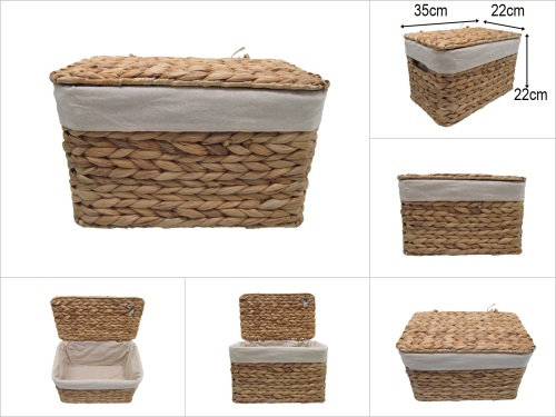 sd52101 no2 dikdörtgen kapaklı hasır sepet - 