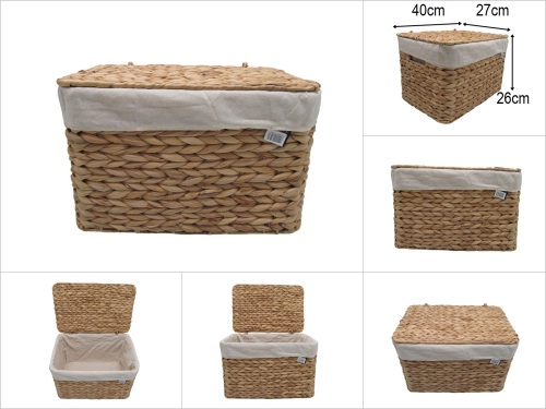 sd52102 no3 dikdörtgen kapaklı hasır sepet - 