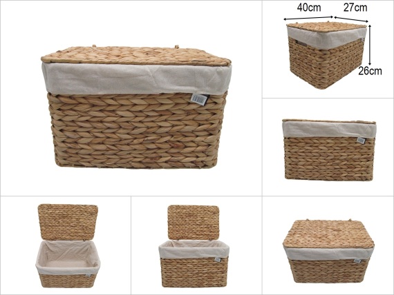 sd52102 no3 dikdörtgen kapaklı hasır sepet - 1