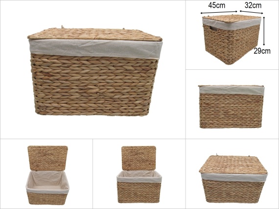 sd52103 no4 dikdörtgen kapaklı hasır sepet - 1