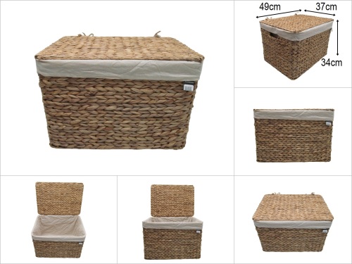 sd52104 no5 dikdörtgen kapaklı hasır sepet - 