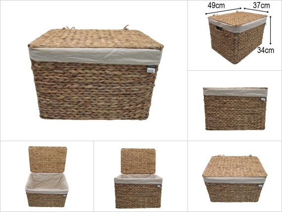 sd52104 no5 dikdörtgen kapaklı hasır sepet - 1