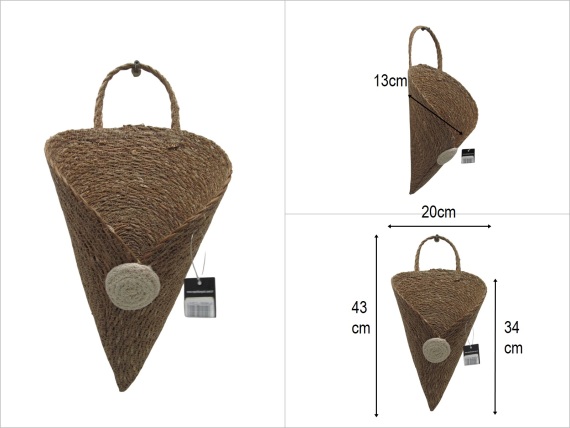 sd52106 no2 konik hasır duvar sepeti - 1