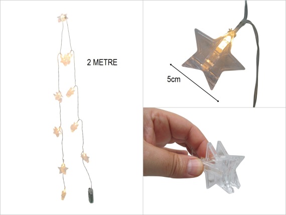 sd52145 dekoratif 2 metre mandallı yıldız sarı led - 1