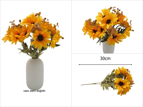 sd52176 yapay sarı krizantem çiçeği demeti - 