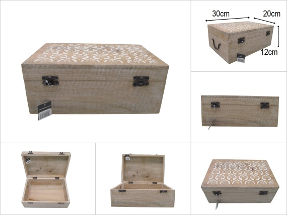 sd52222 dekoratif kapağı desenli no3 ahşap kutu - 1