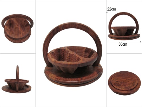 sd52224 dekoratif el yapımı işlemeli bölmeli ahşap obje - 