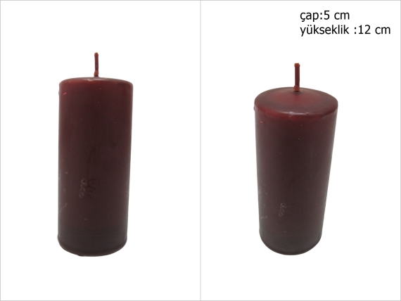 sd52233 dekoratif silindir kahverengi mum 5cmx12cm - 1