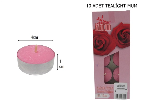 sd52241 gül kokulu 10 lu tealight mum - 1