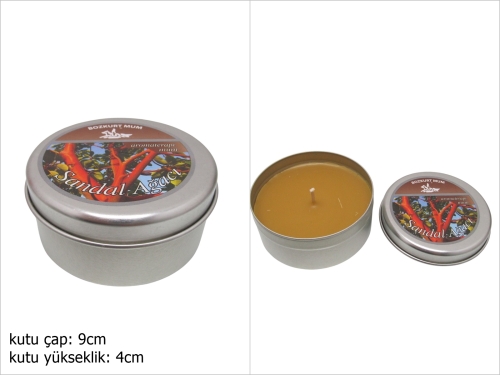 sd52251 sandal ağacı kokulu metal kutulu mum - 