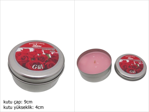 sd52253 gül kokulu metal kutulu mum - 