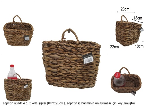 sd52278 dekoratif hasır kapı duvar sepeti - 