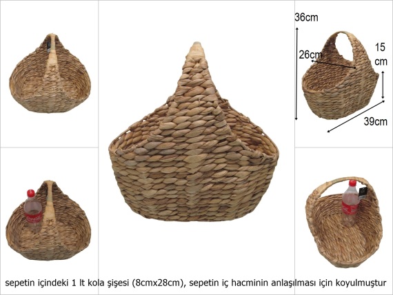 sd52279 dekoratif üstten saplı hasır sepet - 1