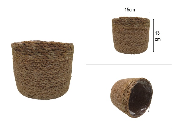 sd52284 dekoratif no2 silindir poşetli derin hasır sepet - 1