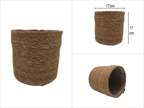 sd52285 dekoratif no3 silindir poşetli derin hasır sepet - 