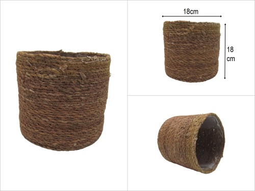 sd52286 dekoratif no4 silindir poşetli derin hasır sepet - 