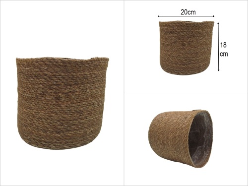 sd52287 dekoratif no5 silindir poşetli derin hasır sepet - 