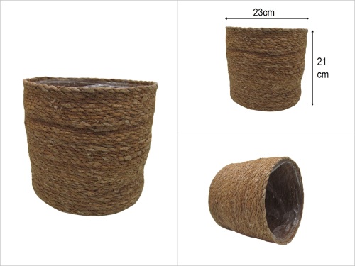 sd52288 dekoratif no6 silindir poşetli derin hasır sepet - 