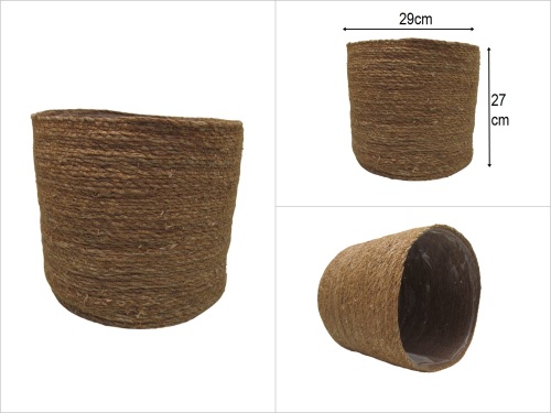 sd52290 dekoratif no8 silindir poşetli derin hasır sepet - 