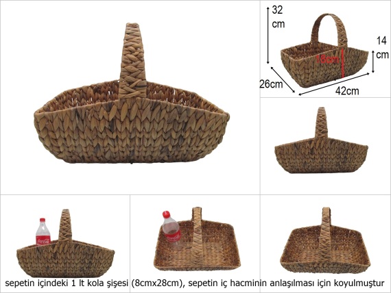 sd52306 metal iskeletli üstten saplı hasır sepet - 1