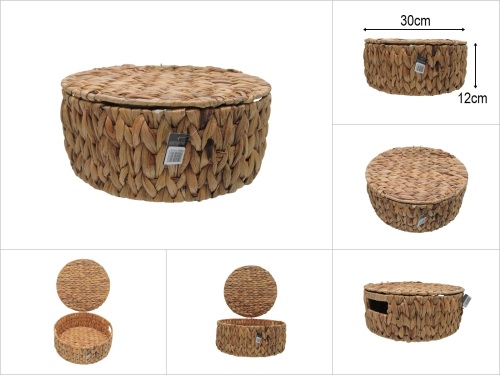 sd52312 kapaklı no1 yuvarlak hasır sepet - 