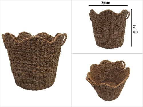 sd52326 dekoratif no2 yuvarlak hasır sepet - 