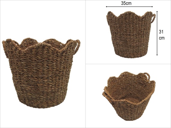 sd52326 dekoratif no2 yuvarlak hasır sepet - 1