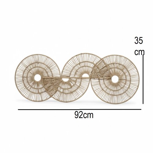 sd52332 metal iskelet üzerine doğal rattan örülü dekoratif duvar dekoru - 
