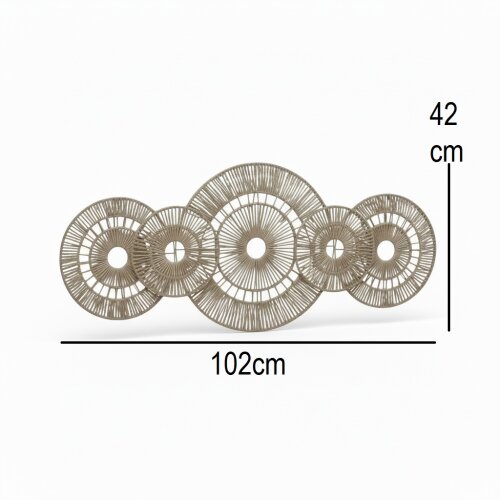 sd52333 metal iskelet üzerine doğal rattan örülü dekoratif duvar dekoru - 