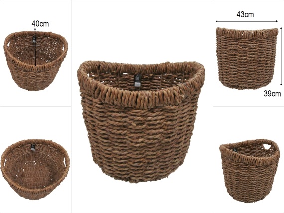 sd52367 dekoratif gondol görünümlü metal iskelet üzerine örülü derin hasır sepet - 1