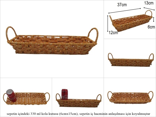 sd52386 no1 rattan görünümlü pvc dikdörtgen sepet - 