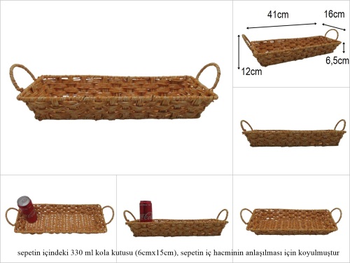 sd52387 no2 rattan görünümlü pvc dikdörtgen sepet - 