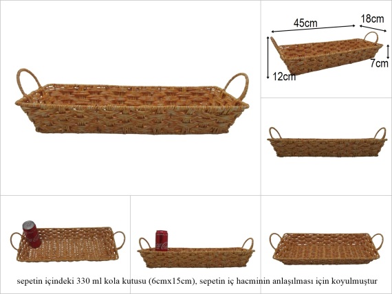 sd52388 no3 rattan görünümlü pvc dikdörtgen sepet - 1