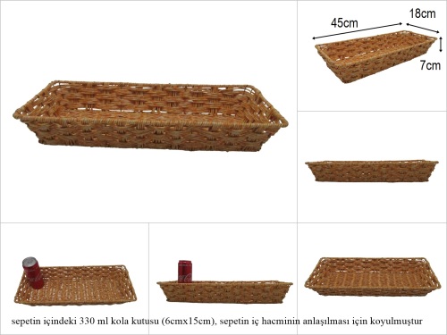 sd52389 rattan görünümlü pvc dikdörtgen sepet - 