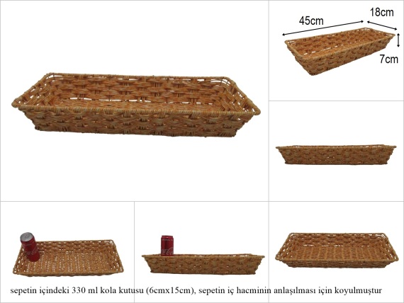 sd52389 rattan görünümlü pvc dikdörtgen sepet - 1