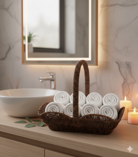 sd52394 rattan görünümlü no3 üstten saplı pvc sepet - 3