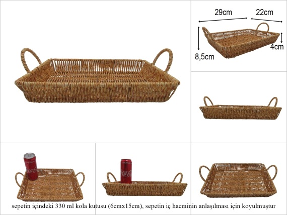 sd52397 rattan görünümlü no3 dikdörtgen sepet - 1
