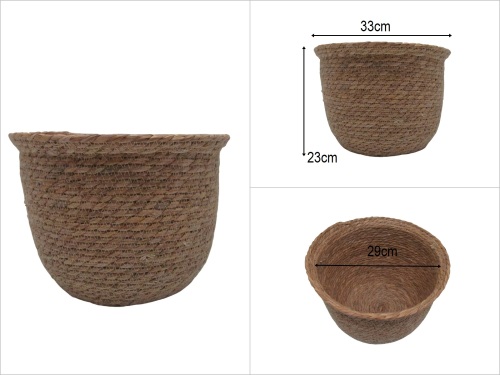 sd52402 dekoratif no2 yuvarlak derin hasır sepet - 