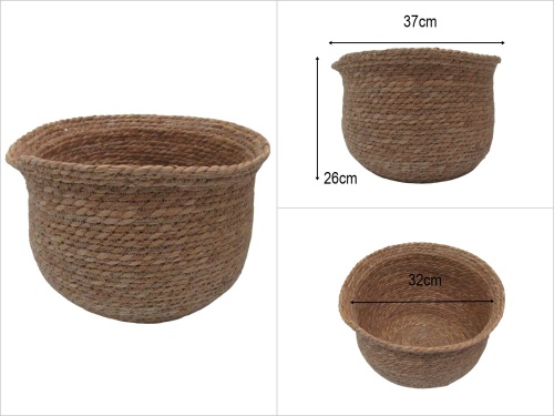 sd52403 dekoratif no3 yuvarlak derin hasır sepet - 