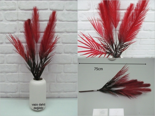 sd52440 yapraklı yapay kırmızı panpas - 