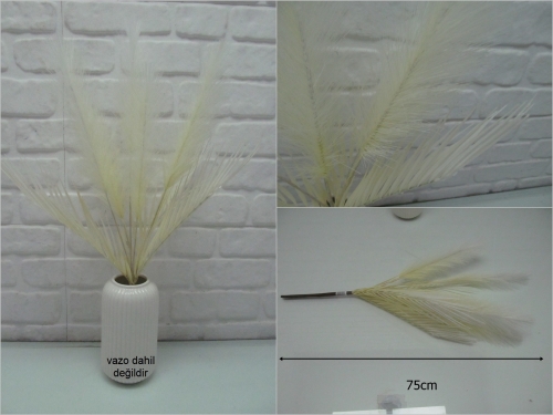 sd52445 yapraklı yapay krem beyaz panpas - 