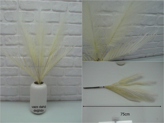 sd52445 yapraklı yapay krem beyaz panpas - 1