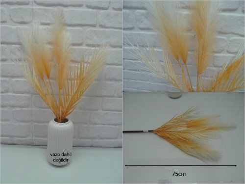 sd52446 yapraklı yapay turuncu beyaz panpas - 