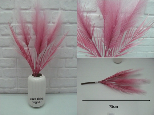 sd52447 yapraklı yapay pembe beyaz panpas - 