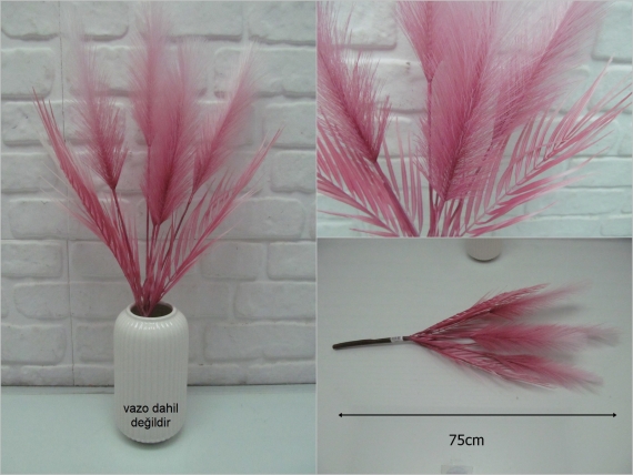 sd52447 yapraklı yapay pembe beyaz panpas - 1