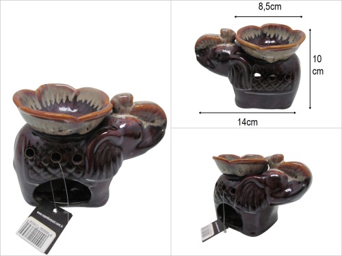 sd52541 dekoratif seramik kahverengi filli buhurdanlık - 