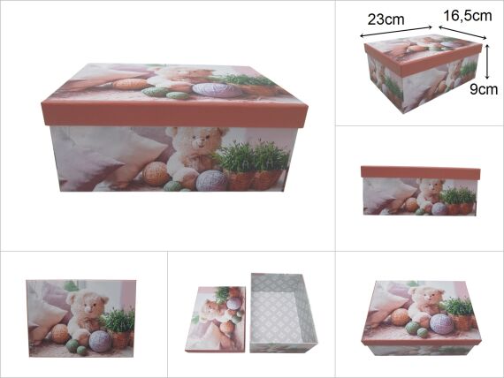 sd52583 dikdörtgen no3 ayıcık dekorlu hediye kutusu düzenleyici organizer - 1