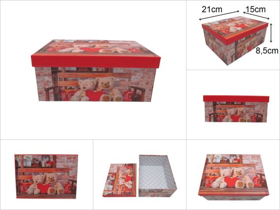 sd52592 dikdörtgen no2 ayıcık dekorlu hediye kutusu düzenleyici organizer - 1