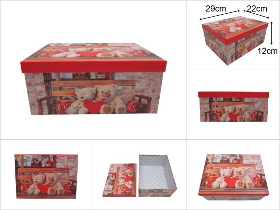 sd52596 dikdörtgen no6 ayıcık dekorlu hediye kutusu düzenleyici organizer - 1